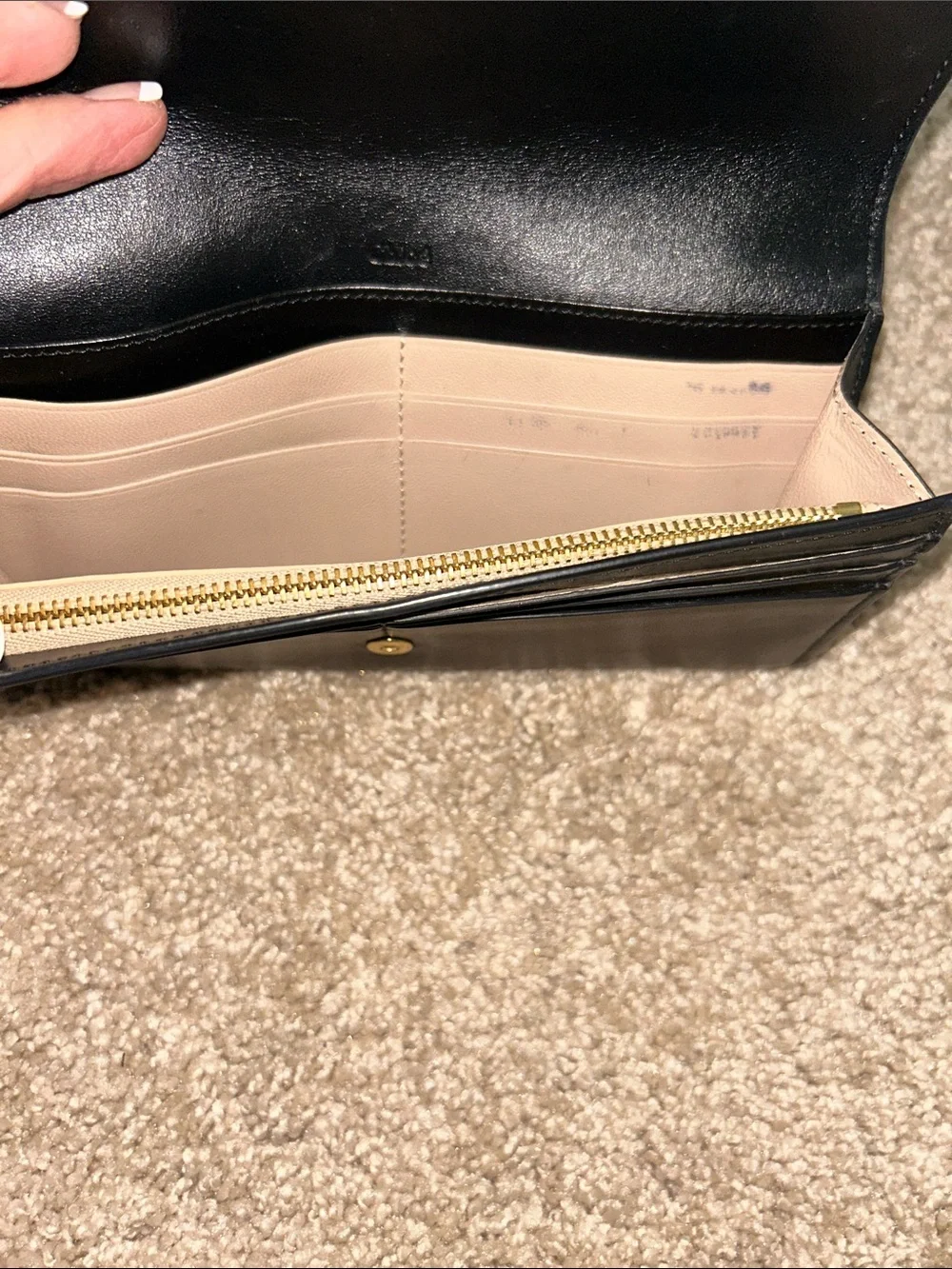 Chloe Black Leather Continental Wallet with Gold 'C' Hardware - Picture 10 of 16